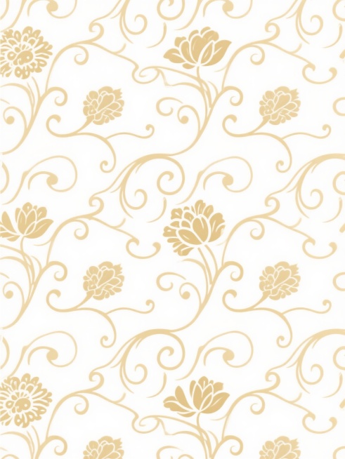 干净风格的欧式花纹无缝背景图案，主体为金色的卷草纹、花卉纹等典型欧式装饰元素，线条流畅优美，图案分布均匀且富有节奏感，整体以纯白色为底色，花纹与背景对比清晰，色彩和谐统一，具有典雅、精致的设计感，适合作为背景用途，整体视觉效果简洁大方，无任何文字、LOGO、二维码及多余元素干扰。预览效果