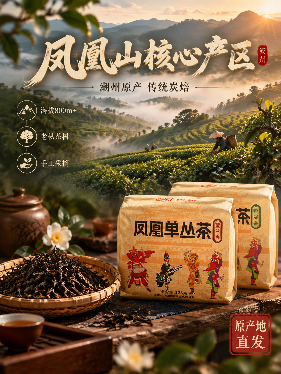 [主图-2 产地溯源 3:4竖版] 凤凰单丛茶产地溯源主图，突… - 图片创意预览