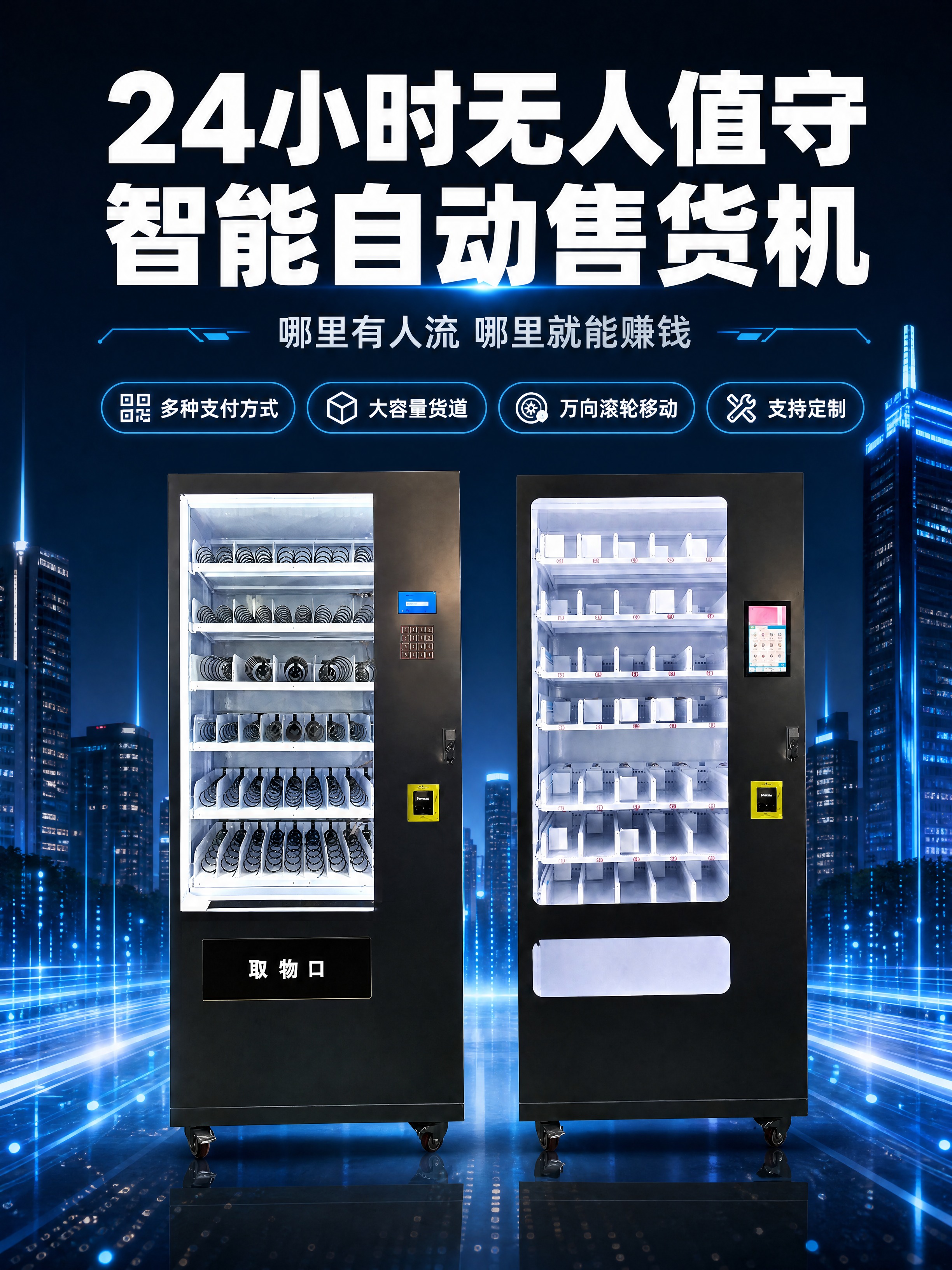 [商品] 使用【图1】弹簧货道款智能自动售货机和【图2】格子柜… - 图片创意预览