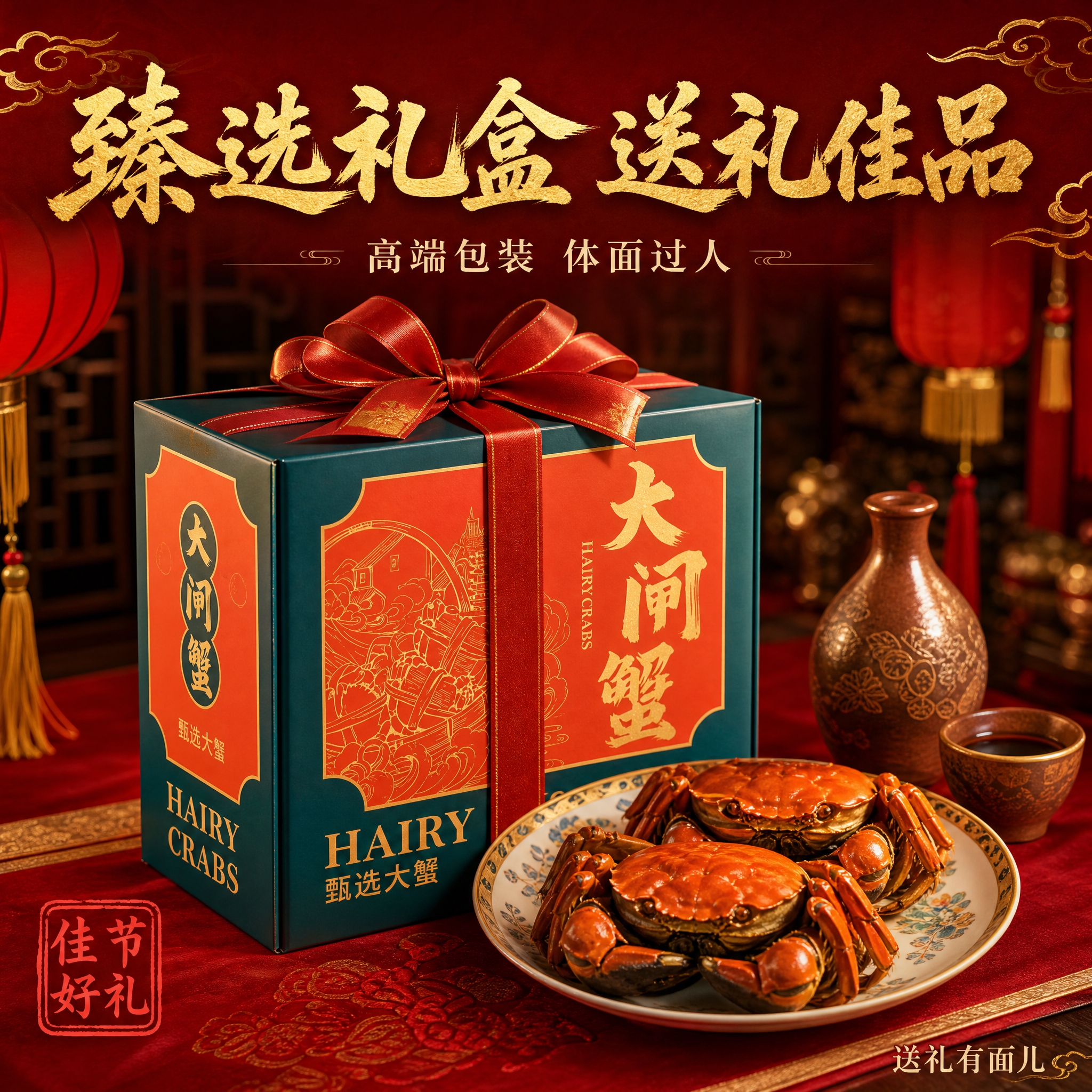 [主图-4] 礼盒包装送礼场景图，核心任务是展示礼盒的高端包装… - 图片创意预览