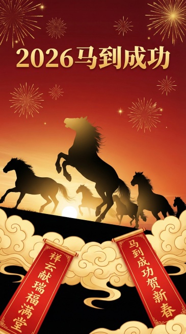 以这个图的风格和样子，生成马年春节平面海报，生成5张不同风格的预览效果