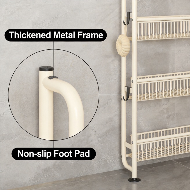 [主图-3] Metal material and structural details of the gap storage rack. Clean minimalist modern style,预览效果