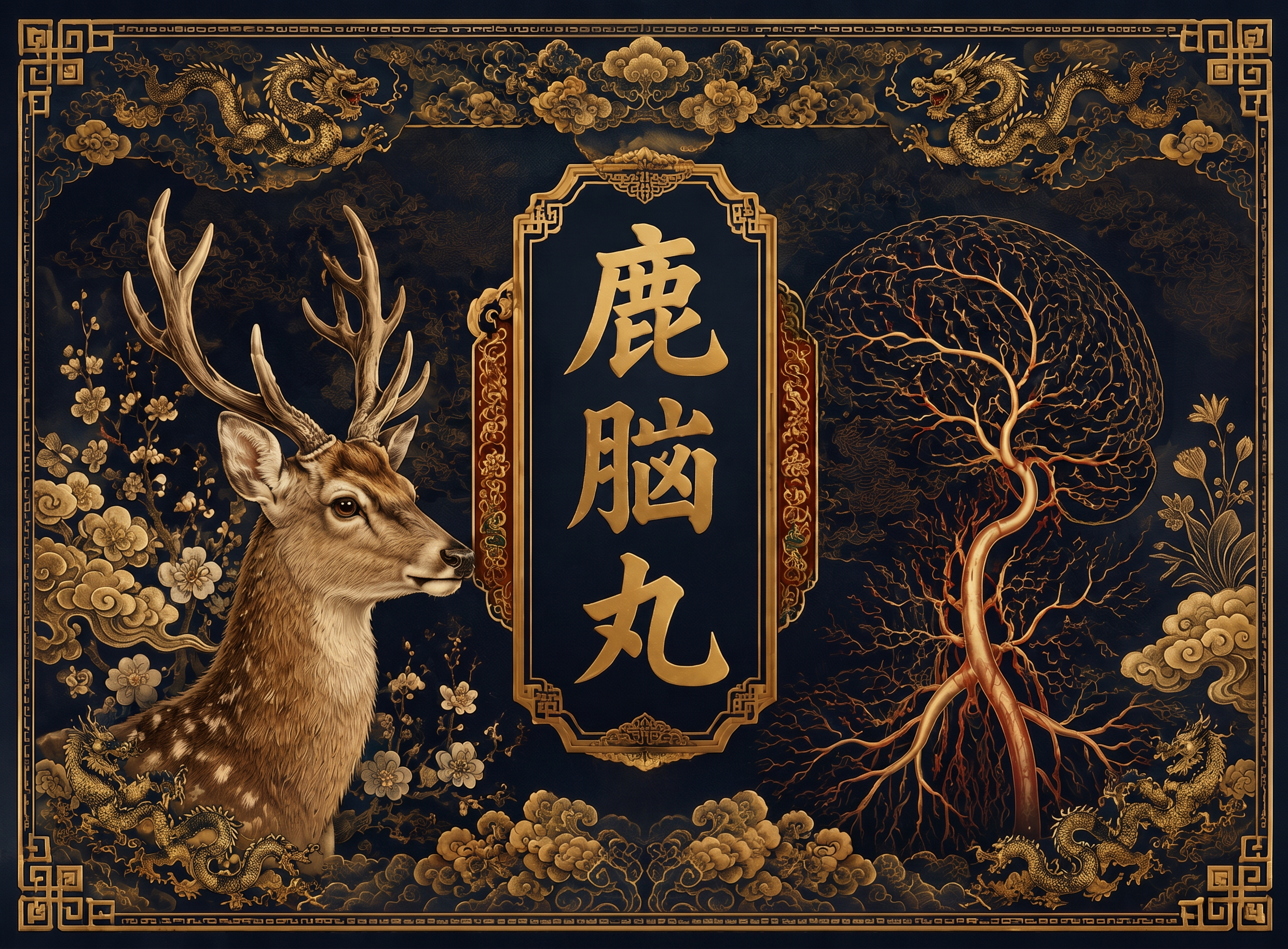 除了鹿脑丸的所有文字都去掉，整体协调度舒服一点 - 图片创意预览