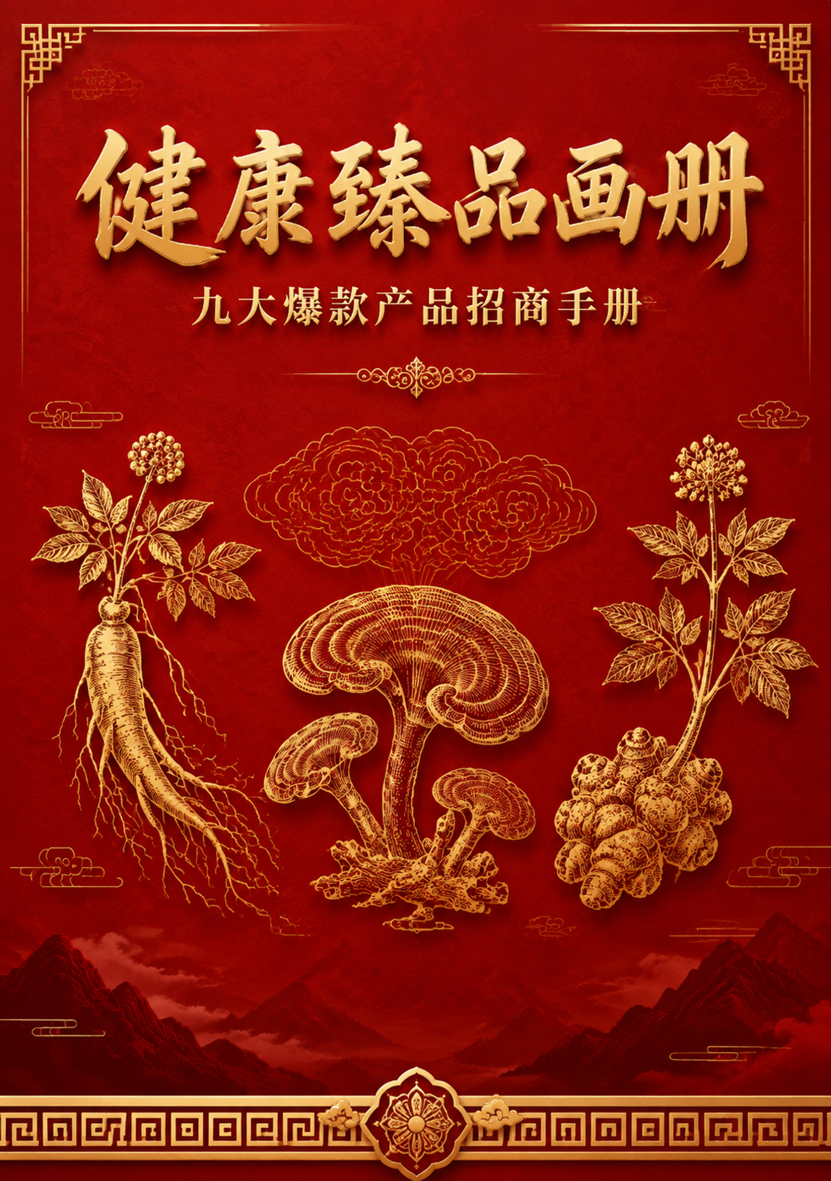 A4竖版产品画册封面，中式国风高端设计风格。画面主色调为中国红… - 图片创意预览