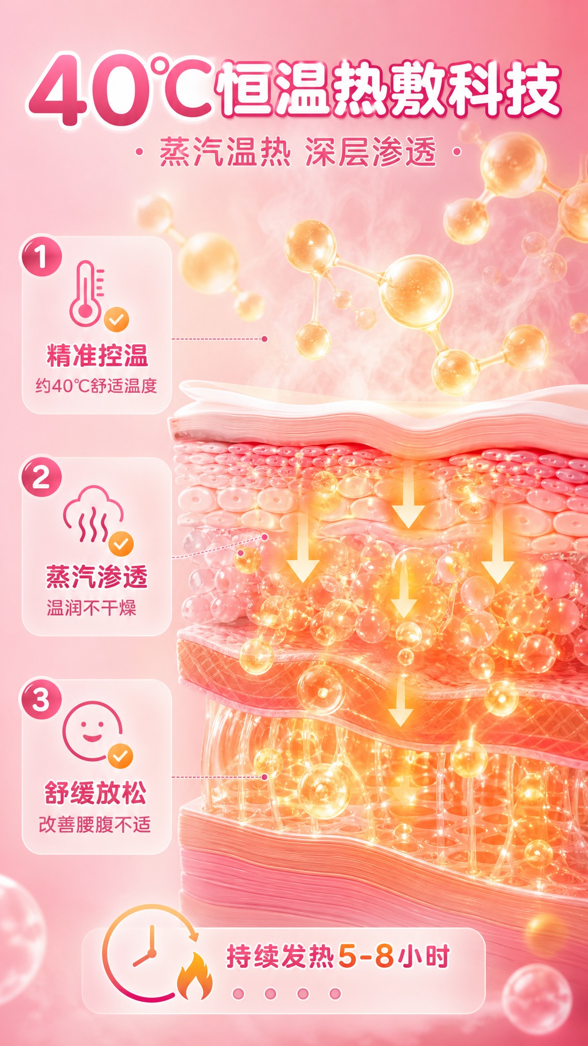 [商品] 成分机理专页，以蒸汽热敷原理可视化为主，可不带产品包… - 图片创意预览