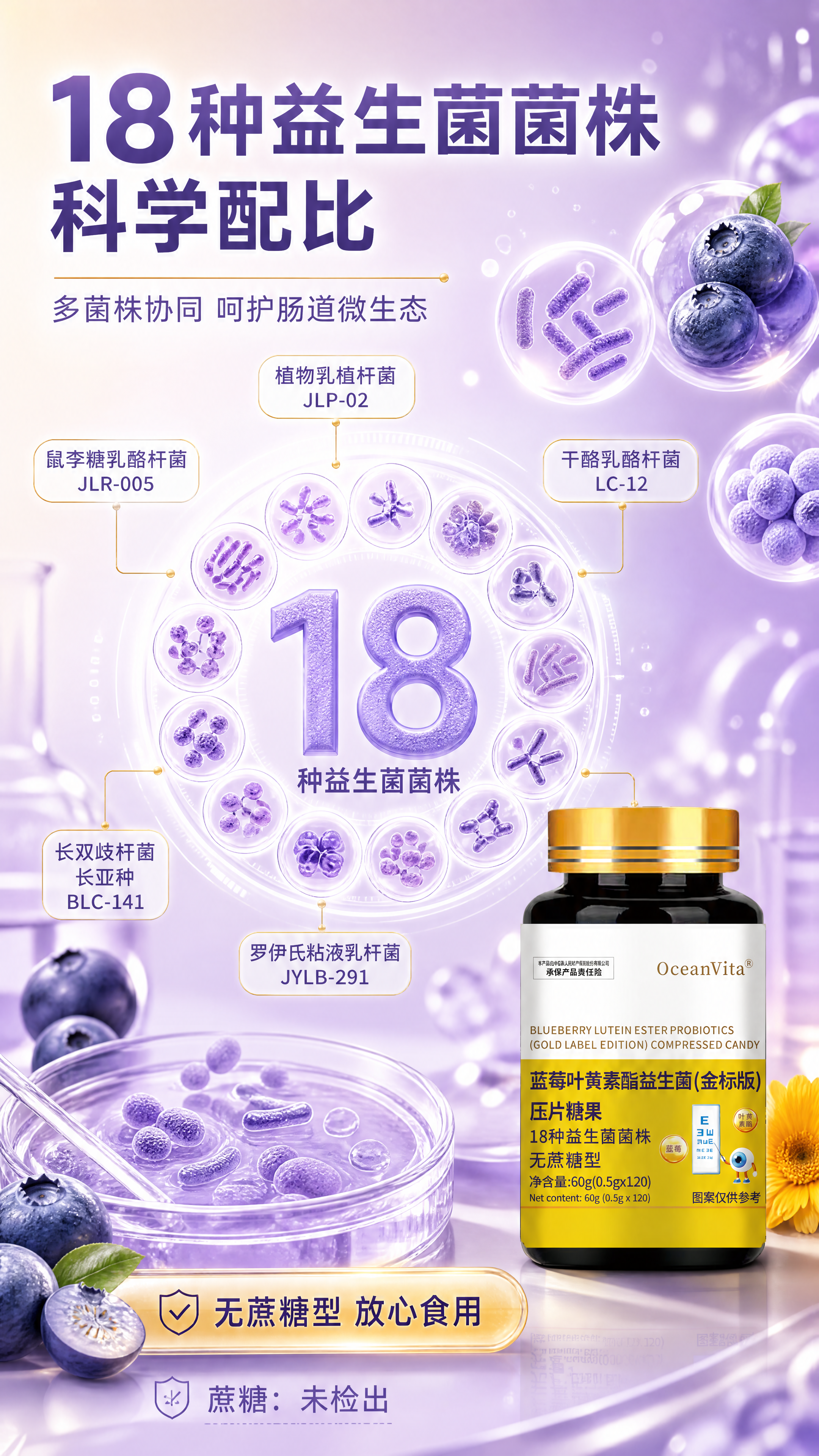 [商品] 使用【图2】OceanVita蓝莓叶黄素酯益生菌（金… - 图片创意预览