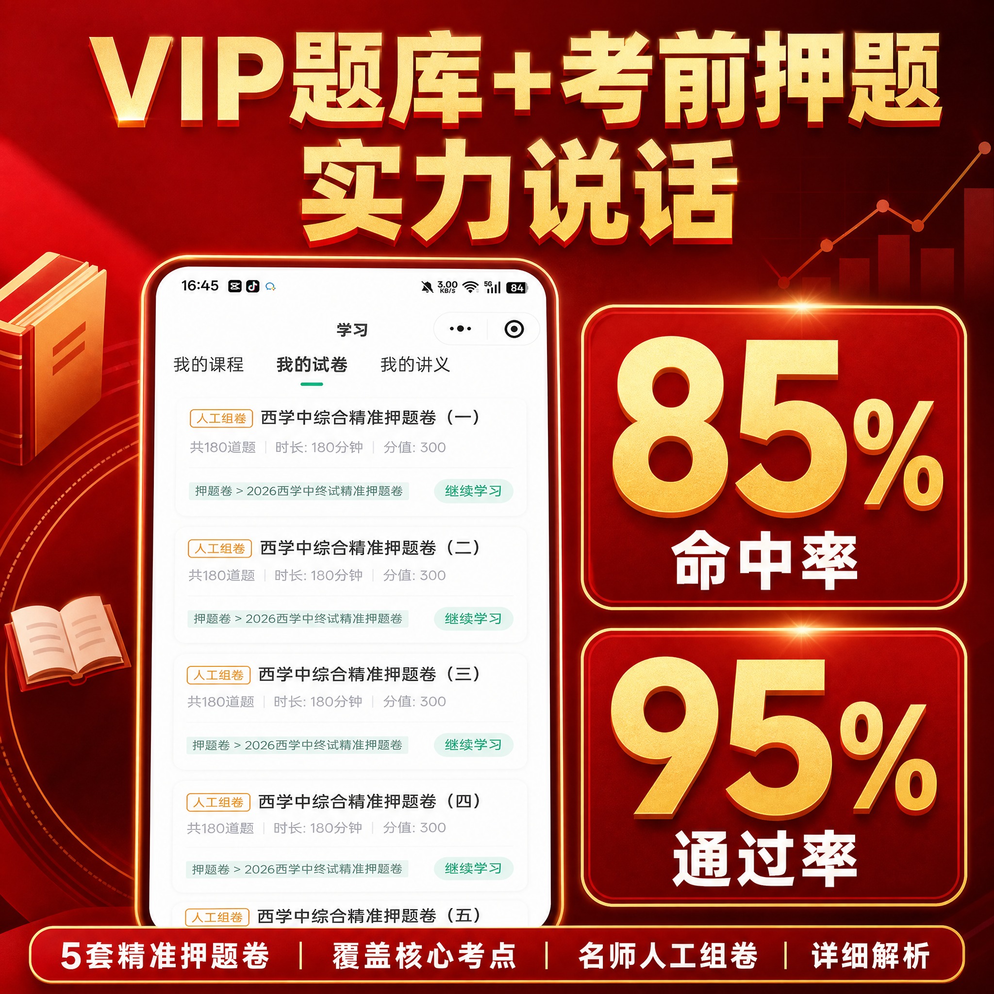 [主图-4] 题库与押题实力 建立信任，抖音1:1主图。 [统… - 图片创意预览