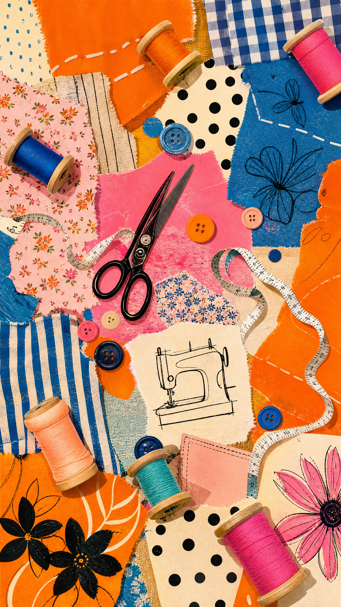 Collage art style, sewing study… - 图片创意预览