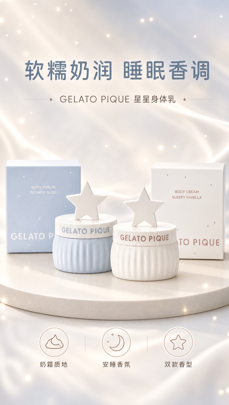 [商品] 使用【图1】GELATO PIQUE星星身体乳双罐套… - 图片创意预览