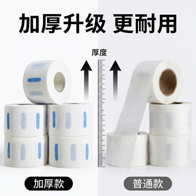这个产品是理发用的围脖纸，给我做8张的电商主图预览效果