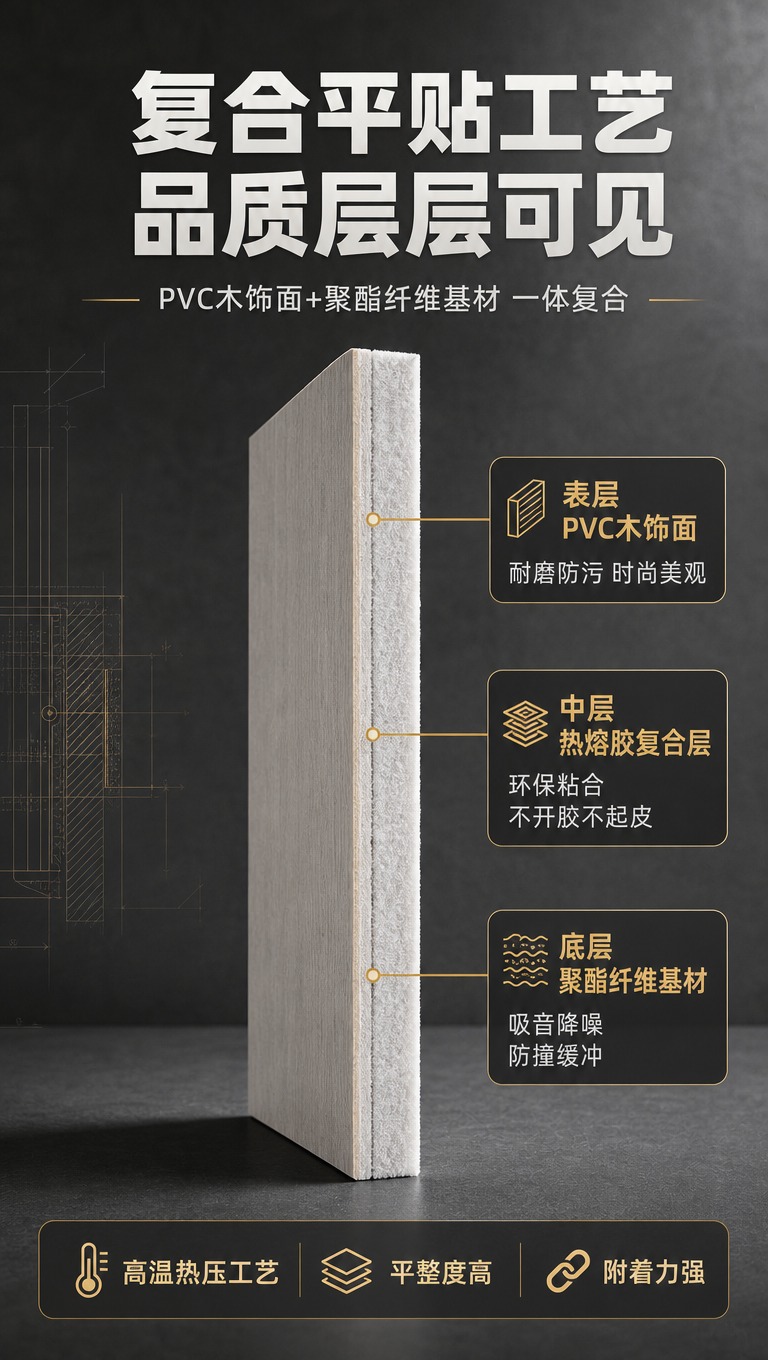 [商品] 使用【图4】木饰面聚酯纤维吸音板侧面厚度展示图；保留… - 图片创意预览