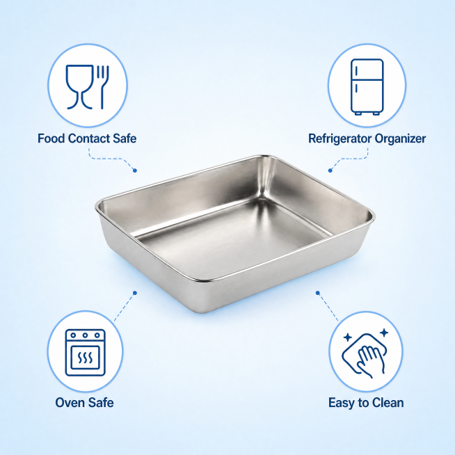 [Main Image 4] Core function highlight diagram of stainless steel tray. Keep product appearance cons预览效果