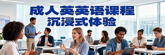 帮我ai一个，1080×360尺寸的图片，图片内容是成人英语课程体验
