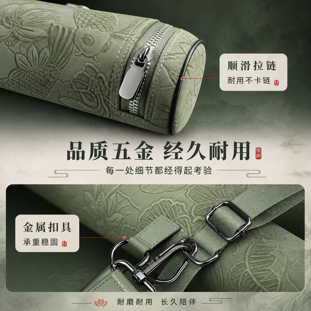 [商品] 使用【图1】豆绿色锦鲤荷花浮雕琴弓盒；商品处理：保留… - 图片创意预览