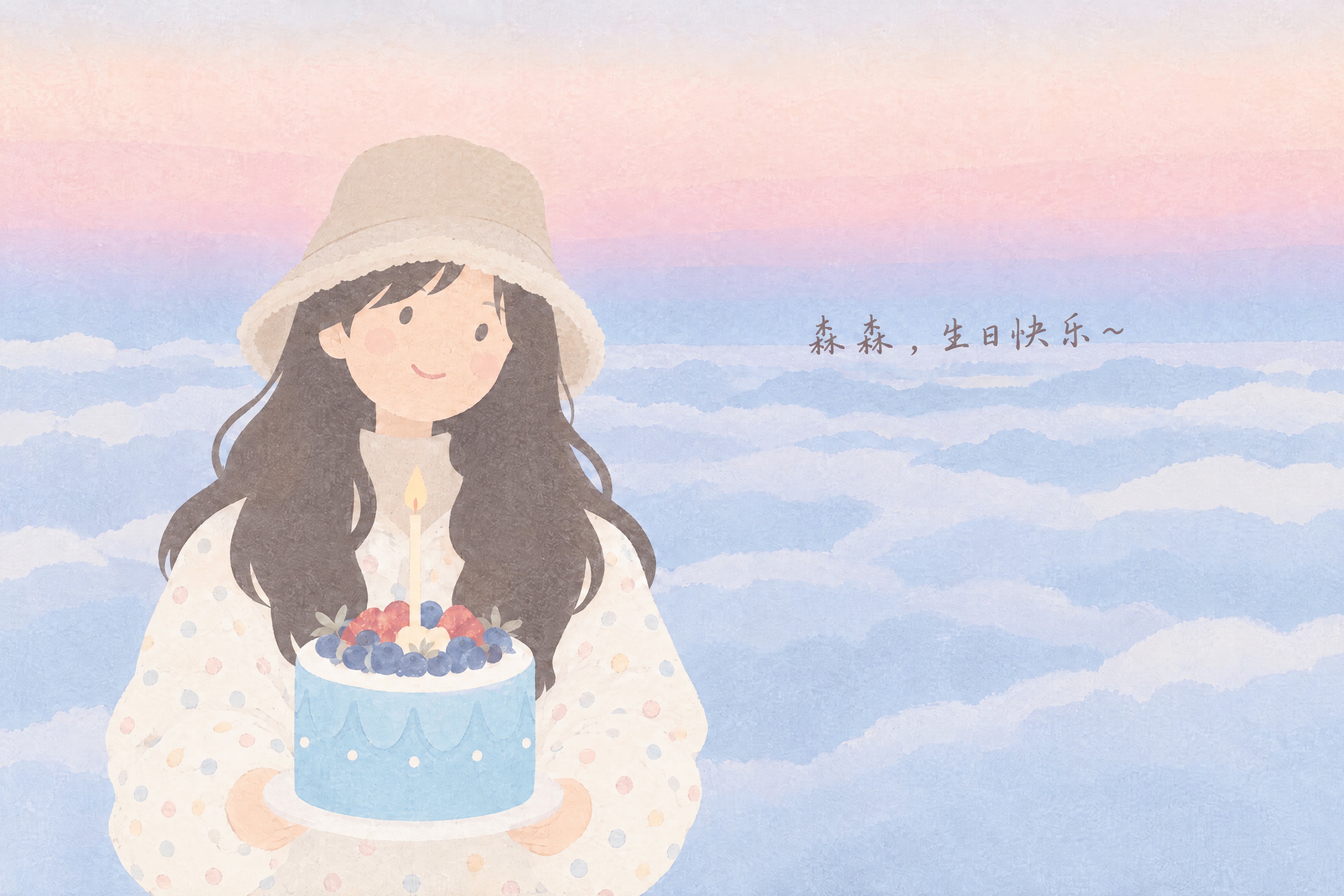 这是一张已完成的 3:2 横版绘本插画（KAZUYO AOYA… - 图片创意预览