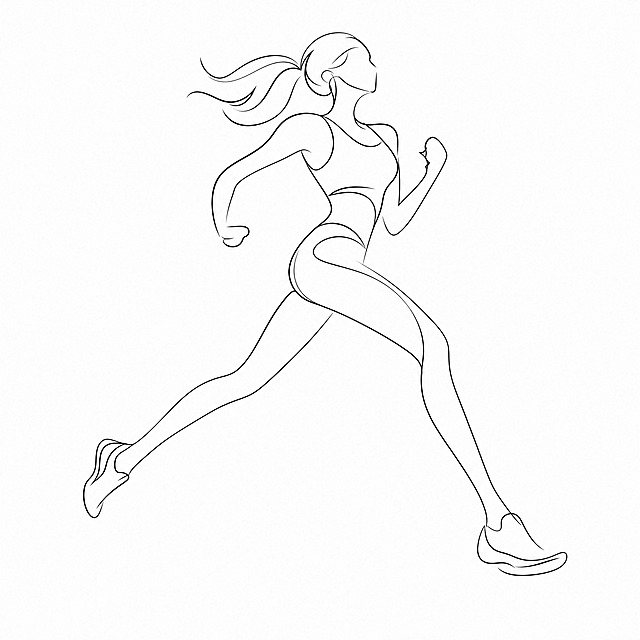 抽象线条高度概括风格年轻女性跑步者，修长人物比例，极简线条艺术，大透视角度，强烈视觉张力，运动穿搭，身穿运动背心和leggings，脚穿跑鞋，跑步动态姿势，用极少的流畅线条高度概括人物形态，白色背景，纯线条艺术无填充，矢量风格，概括细节，现代简约艺术感，全身像