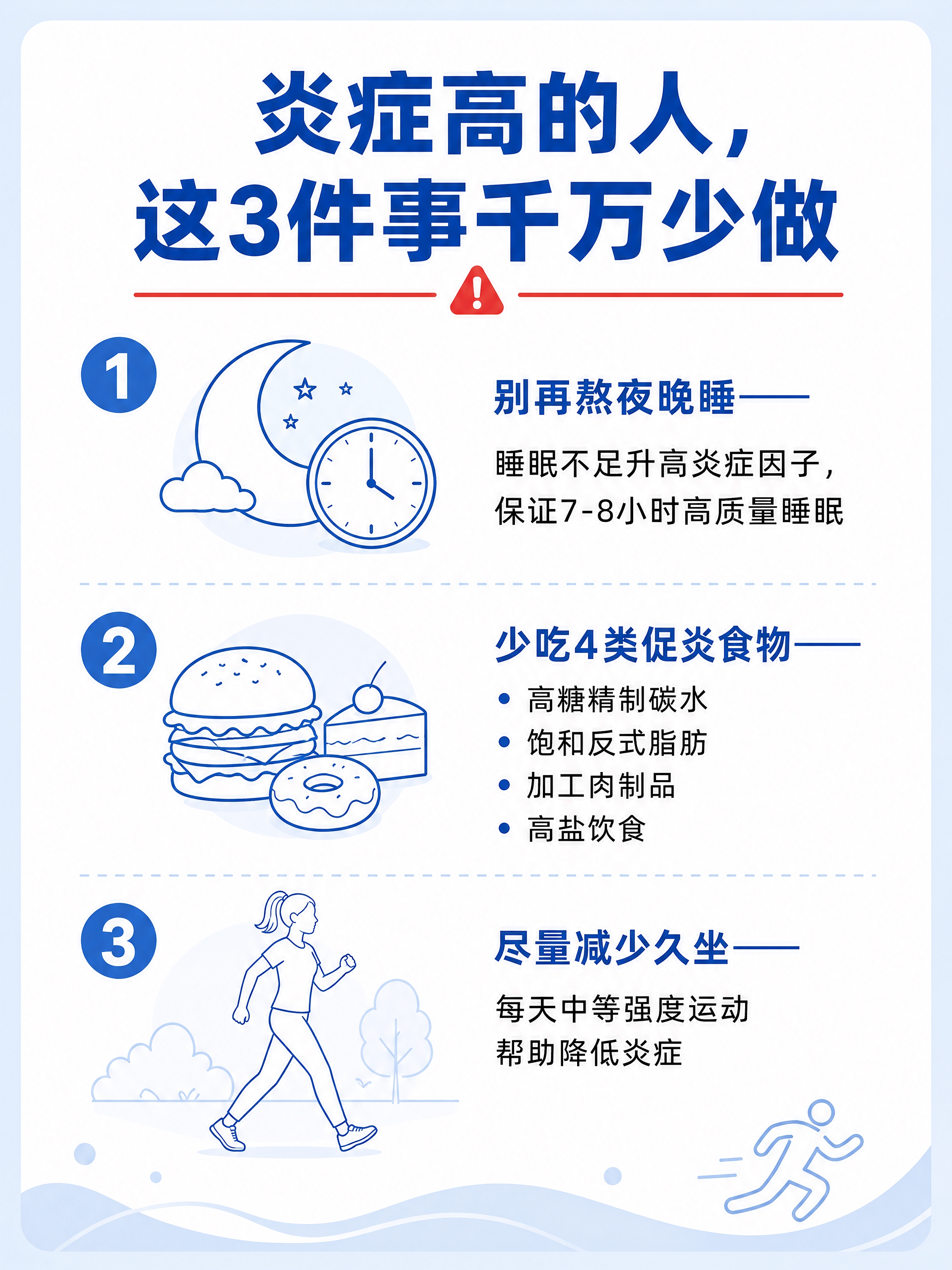 小红书系列笔记配图第4张，医疗蓝色风格，线稿插画风，生活化科普… - 图片创意预览