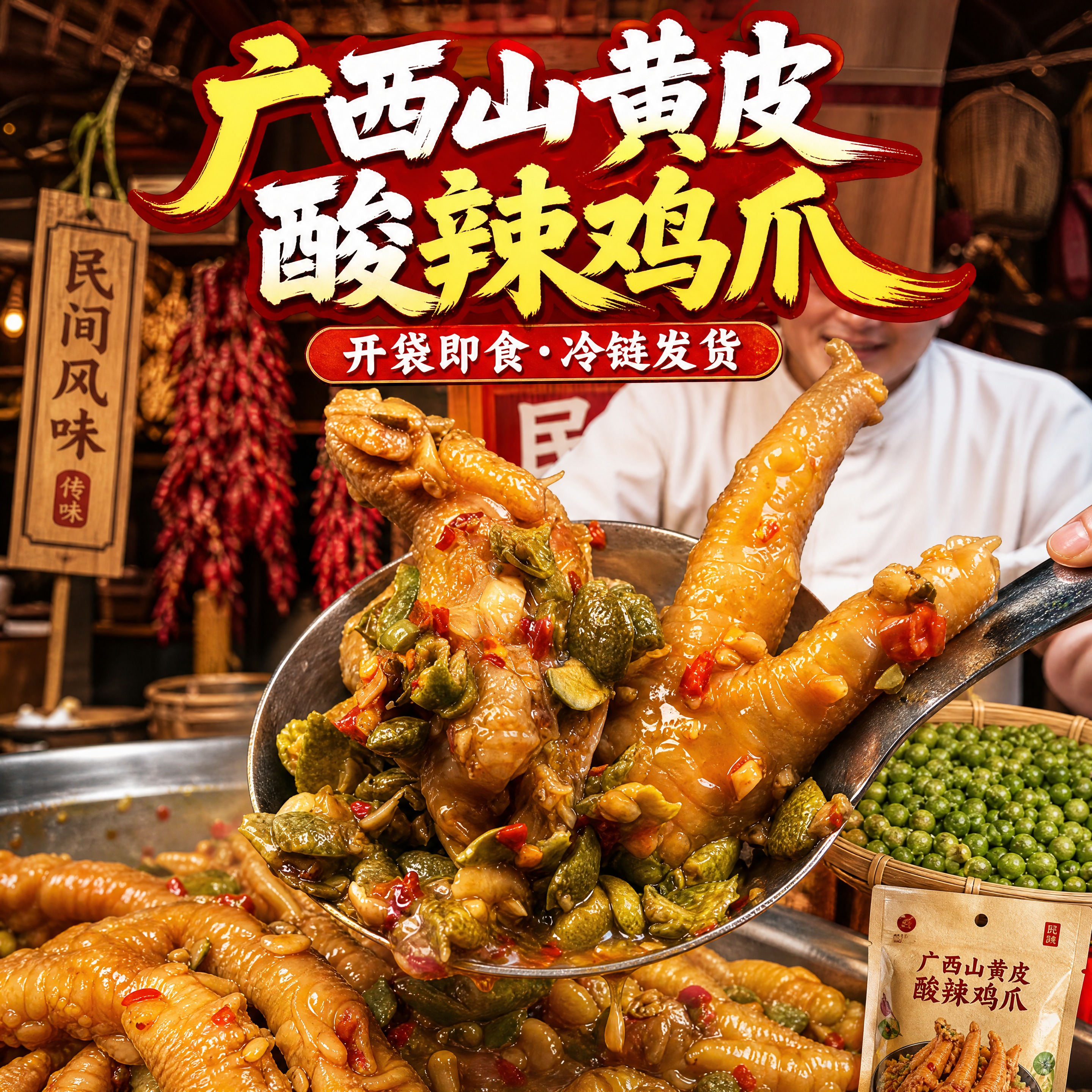 抖音风格直播封面图，1080x1080正方形，以实景直播画面为… - 图片创意预览