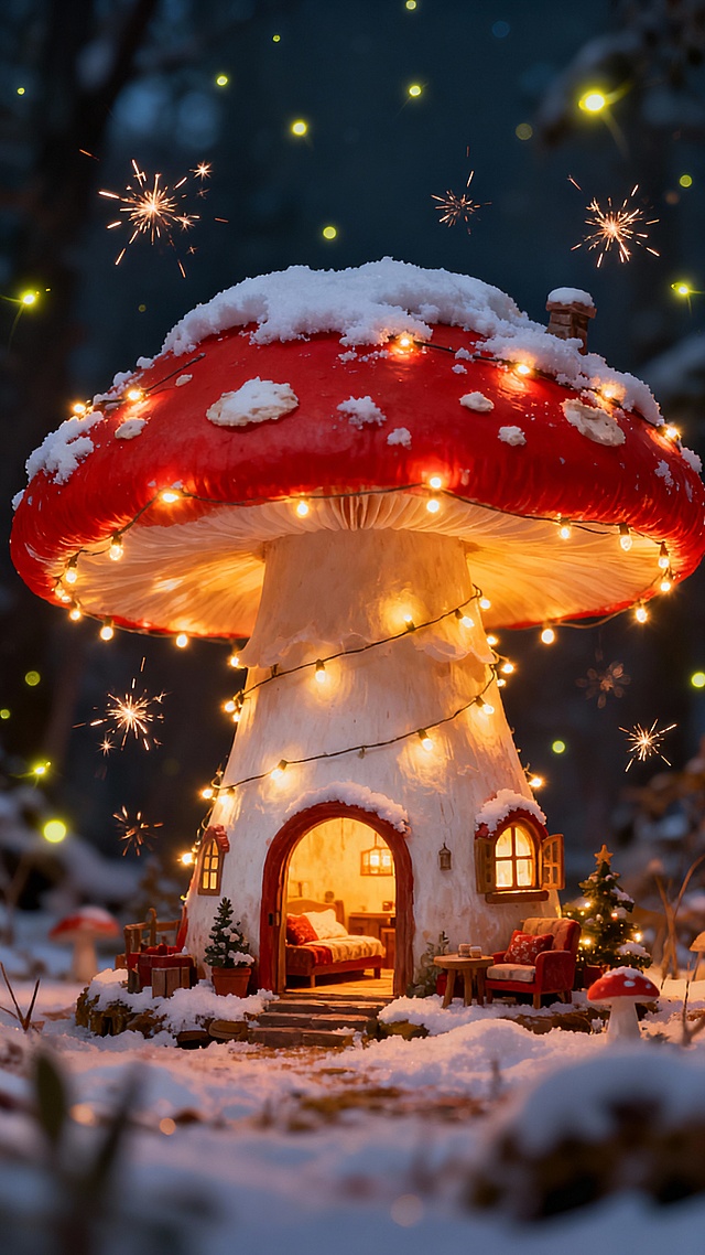 梦幻小人国 · 圣诞森林蘑菇灯村