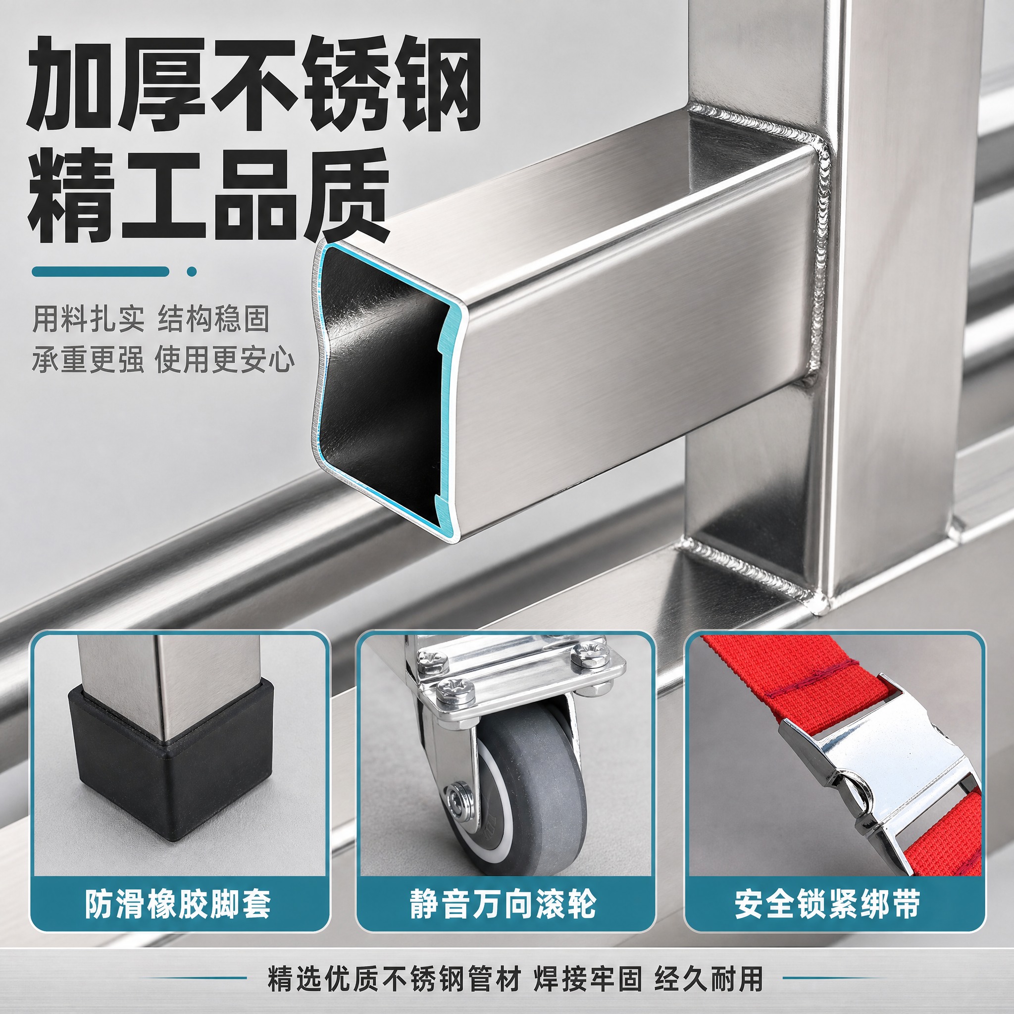 [主图-3] 材质工艺细节图，展示不锈钢材质与做工细节。 [统… - 图片创意预览