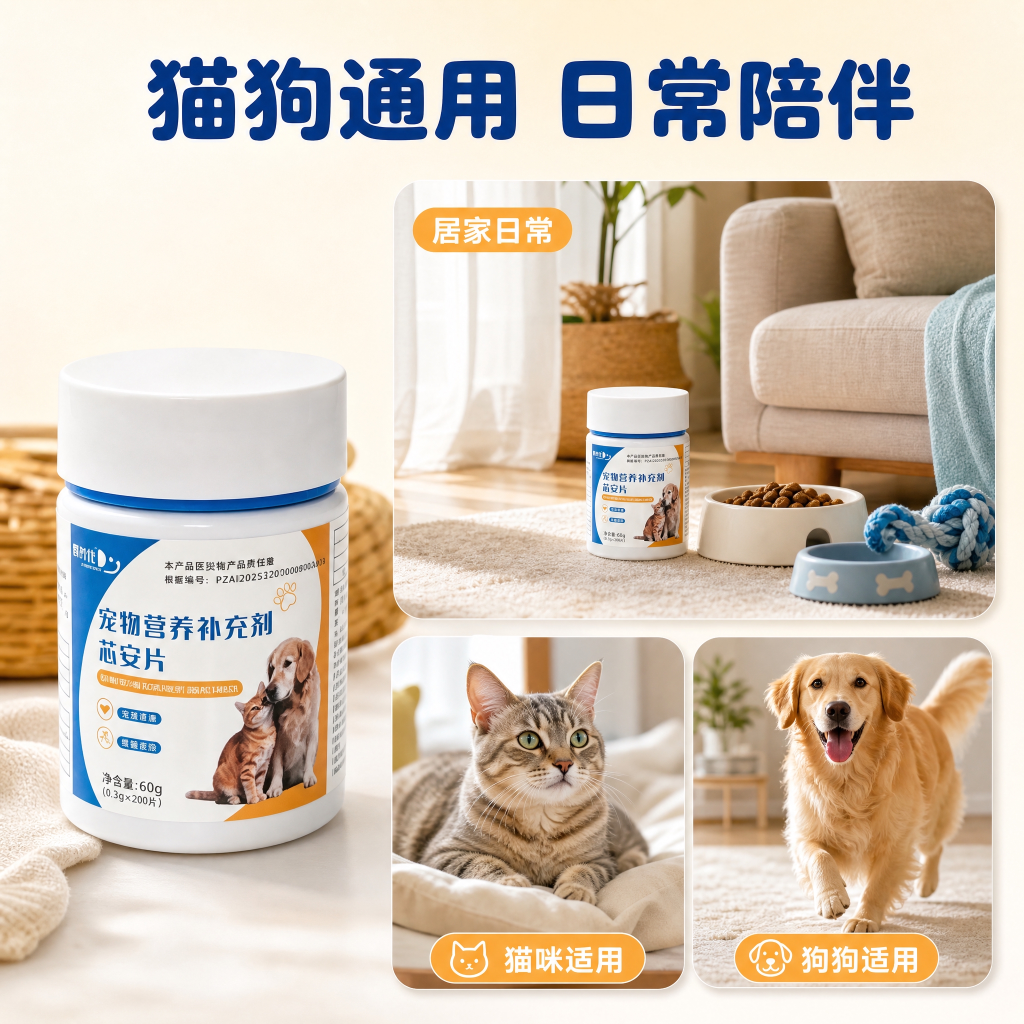 [主图-4] 场景与适用图，任务是展示产品适用场景和适用宠物范… - 图片创意预览