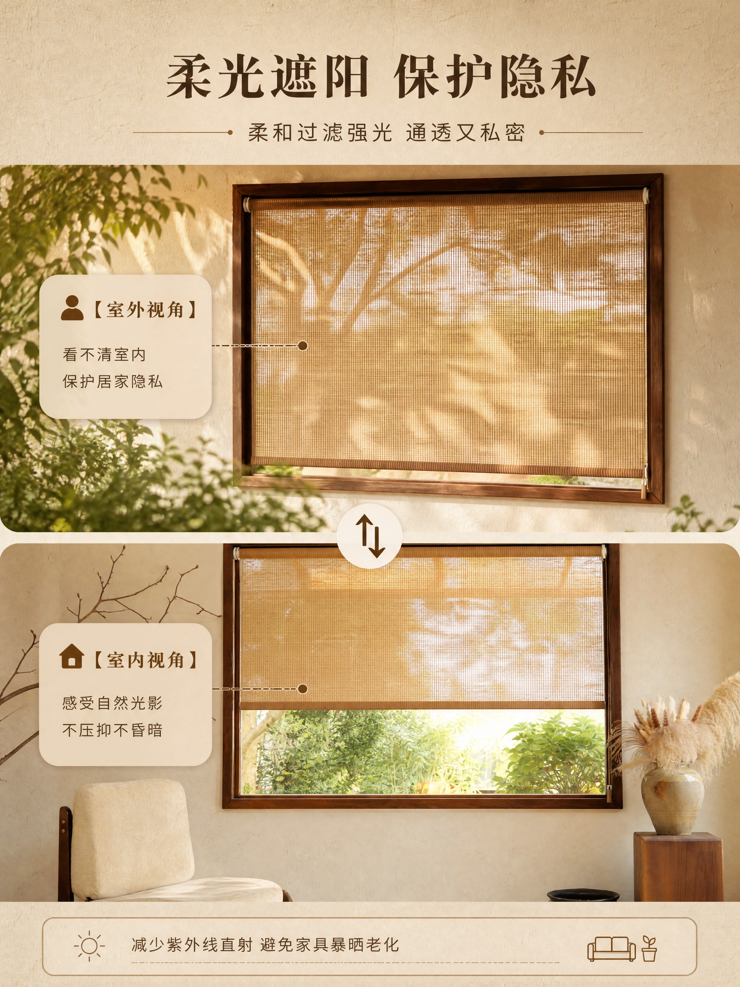 [商品] 使用【图2】【图6】亚麻卷帘窗帘；保留亚麻帘面半透光… - 图片创意预览