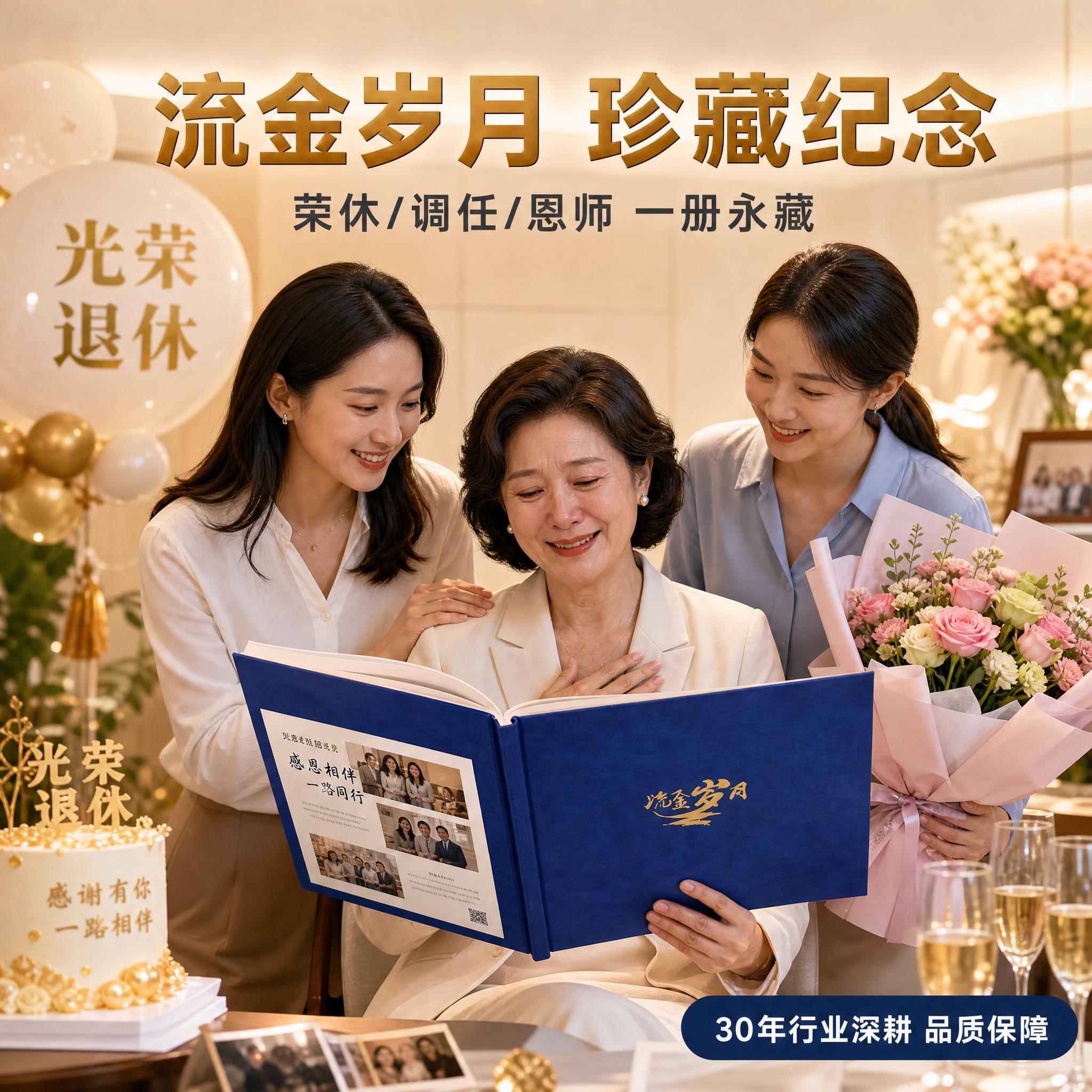 [主图-3] 纪念册赠礼仪式场景自由发挥，退休老员工与年轻同事… - 图片创意预览