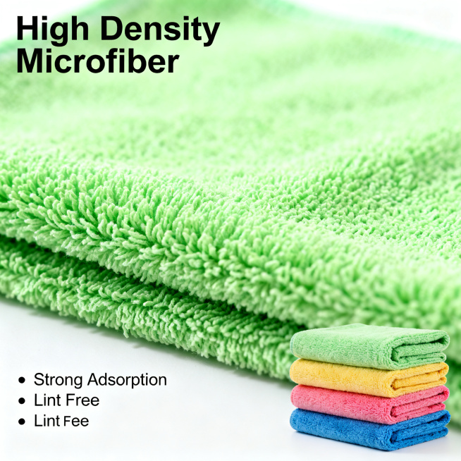[Main Image 3] Material detail close-up of microfiber cleaning towel. Atmosphere style: Close-up det预览效果