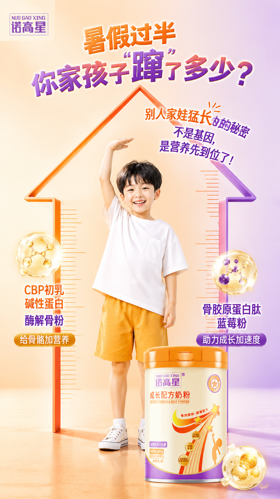 参考第一张图的版式骨架和构图结构，将产品替换为第二张图中的诺高… - 图片创意预览