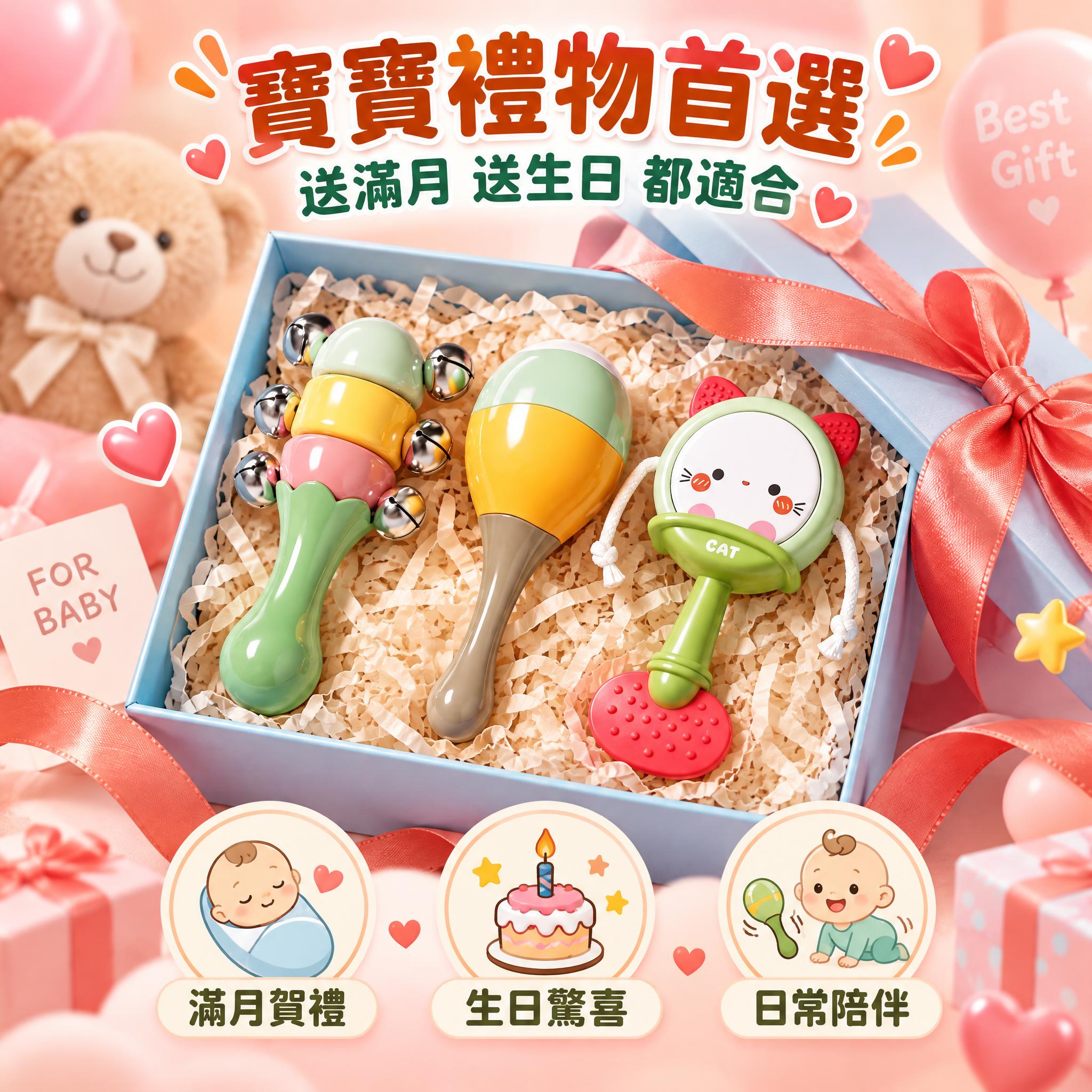 [主圖-8] 嬰兒聽覺抓握三件套 送禮推薦 多場景適用。 [統… - 图片创意预览