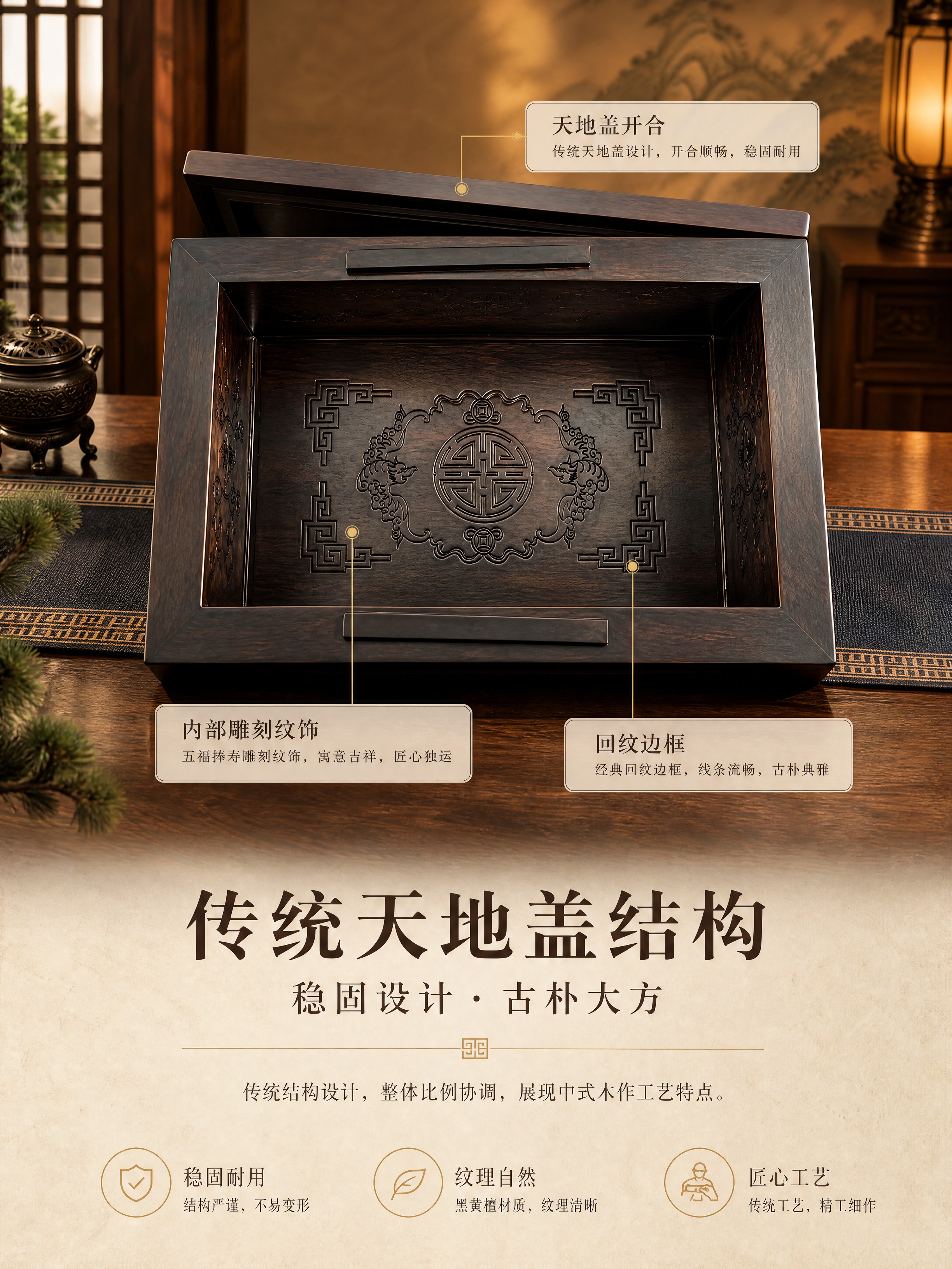 [商品] 使用【图3】富贵阁黑黄檀骨灰盒内部结构展示图（天地盖… - 图片创意预览