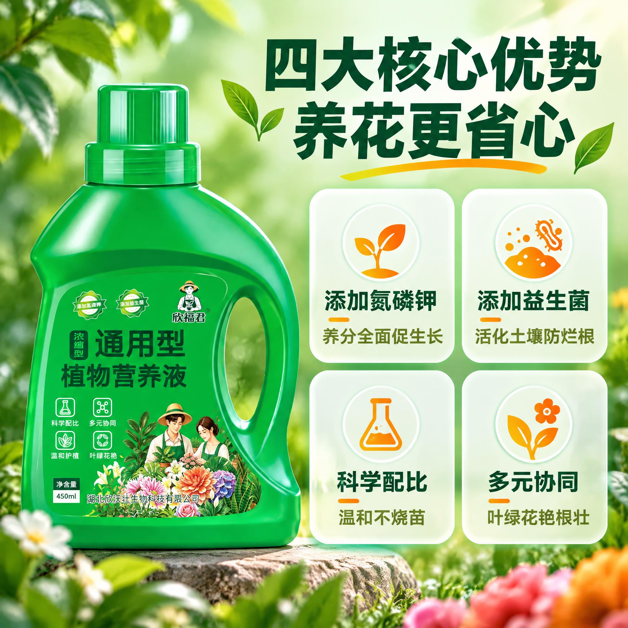 [主图-2] 欣福君通用型植物营养液 四大核心卖点信息图。 [… - 图片创意预览