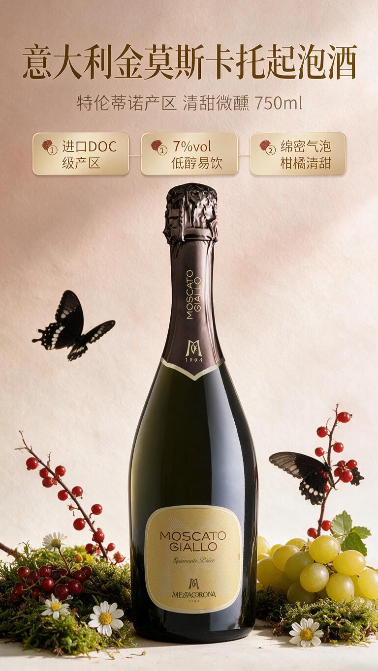 [商品] 使用【图1】美冠酒庄金莫斯卡托起泡甜白葡萄酒；保留深… - 图片创意预览