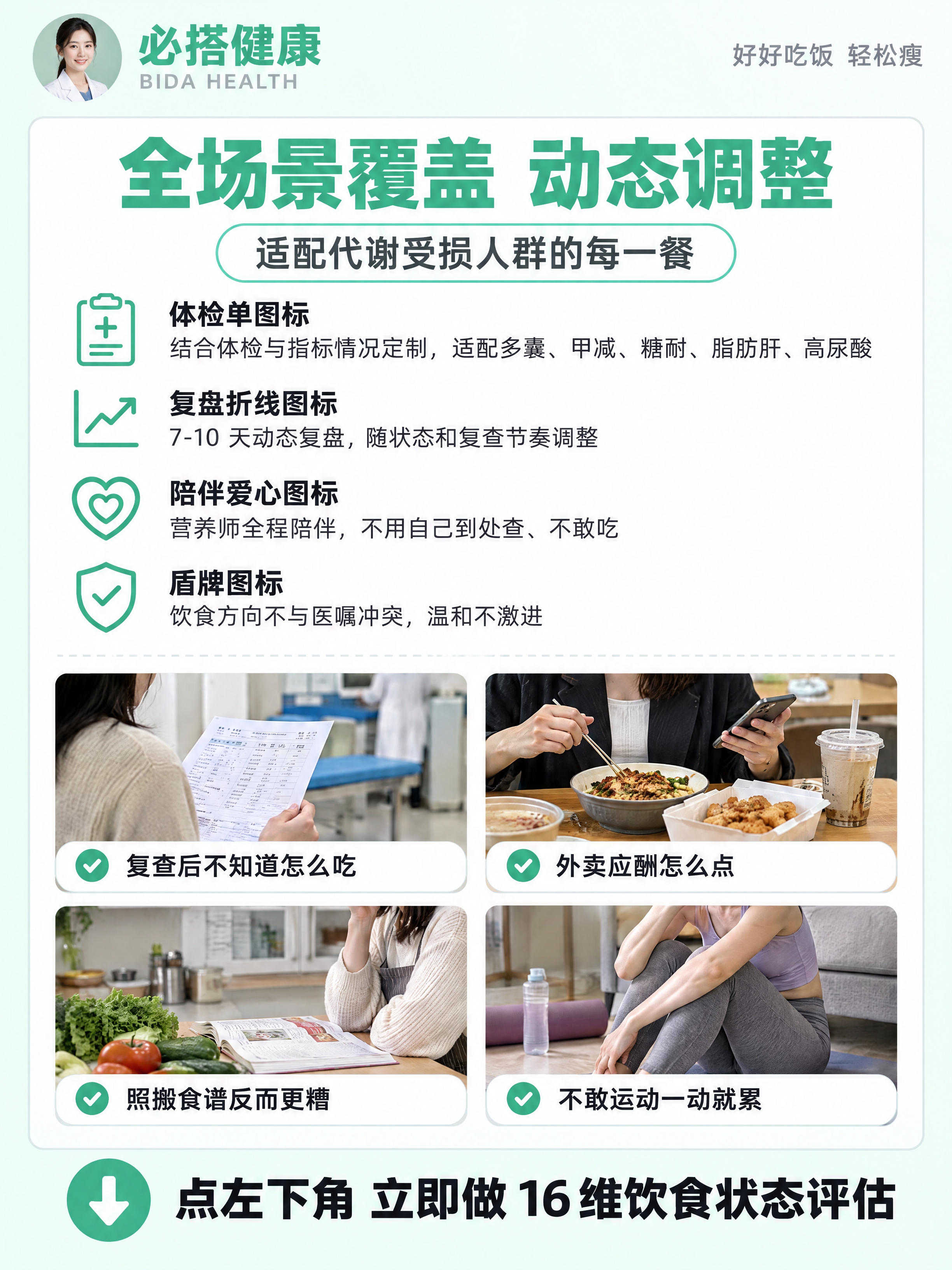 竖版轻专业健康商务风信息图，竖版 3:4，背景为极浅薄荷绿到白… - 图片创意预览
