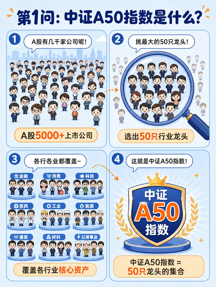 [商品] 无实物商品，主题为中证A50ETF指数定义讲解（四宫… - 图片创意预览