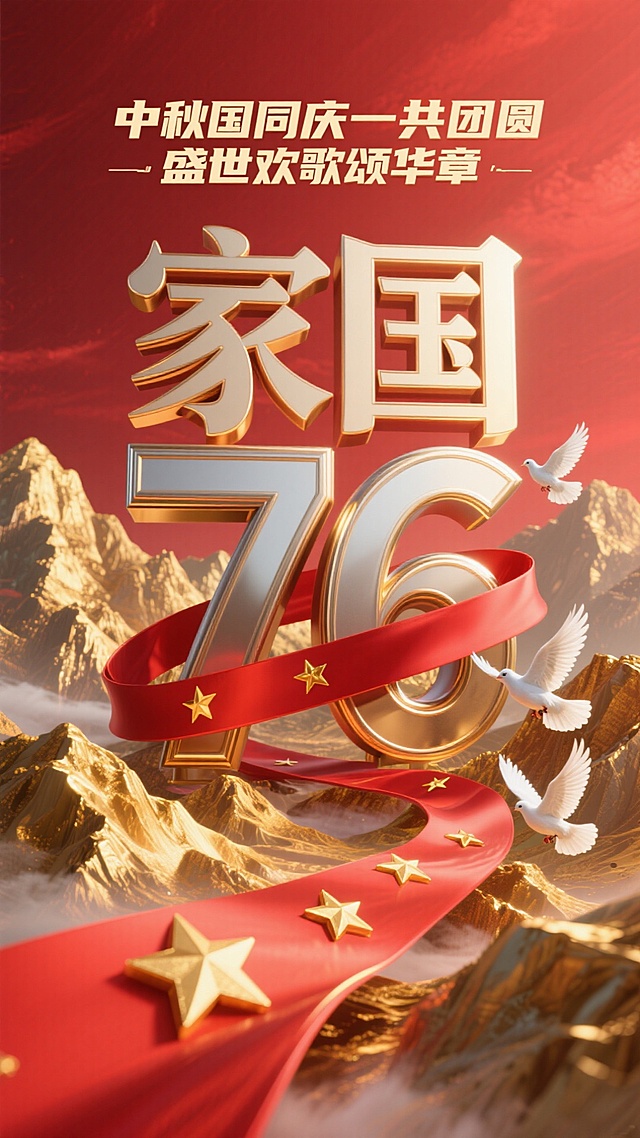 江山和数字搭配展示好的视觉