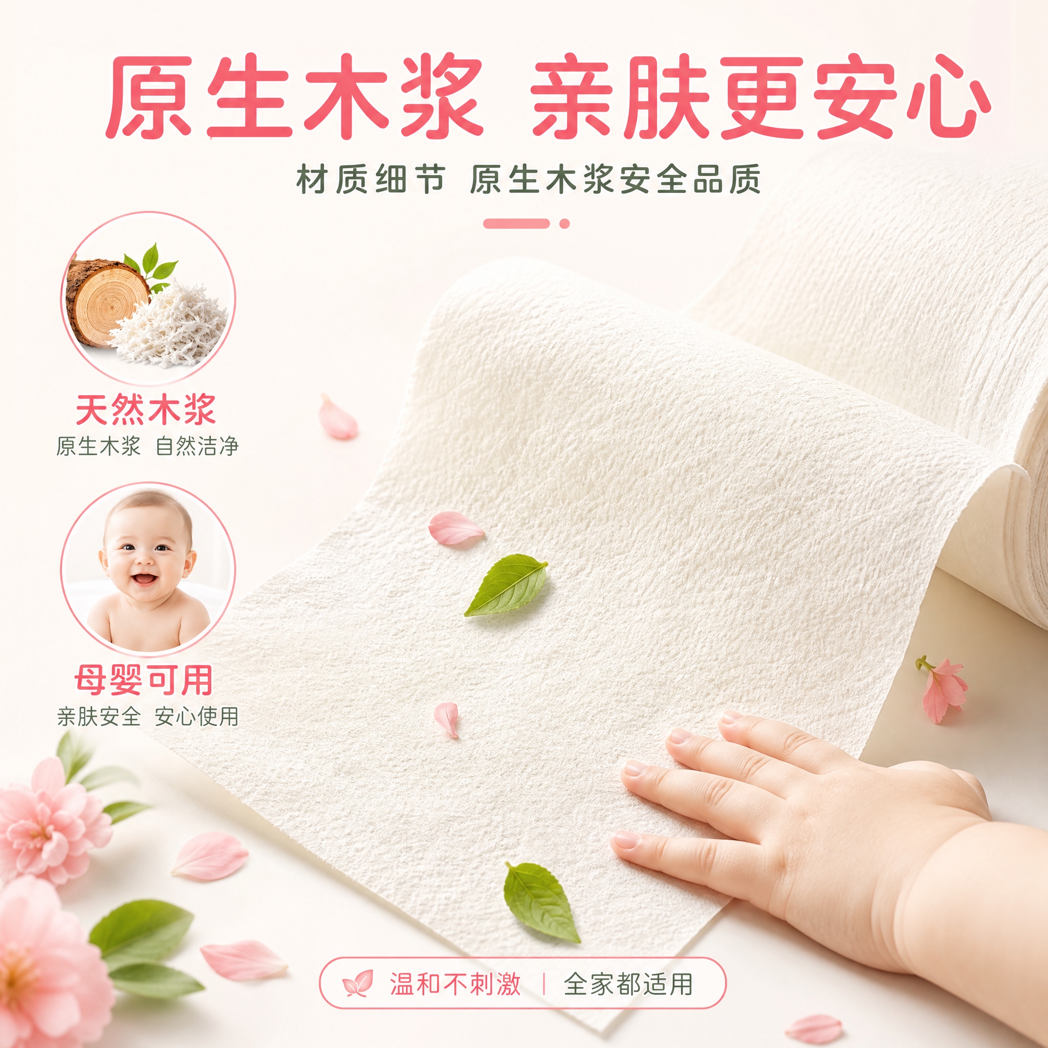 [主图-3] 材质细节 原生木浆安全品质 [统一基调] 拼多多… - 图片创意预览