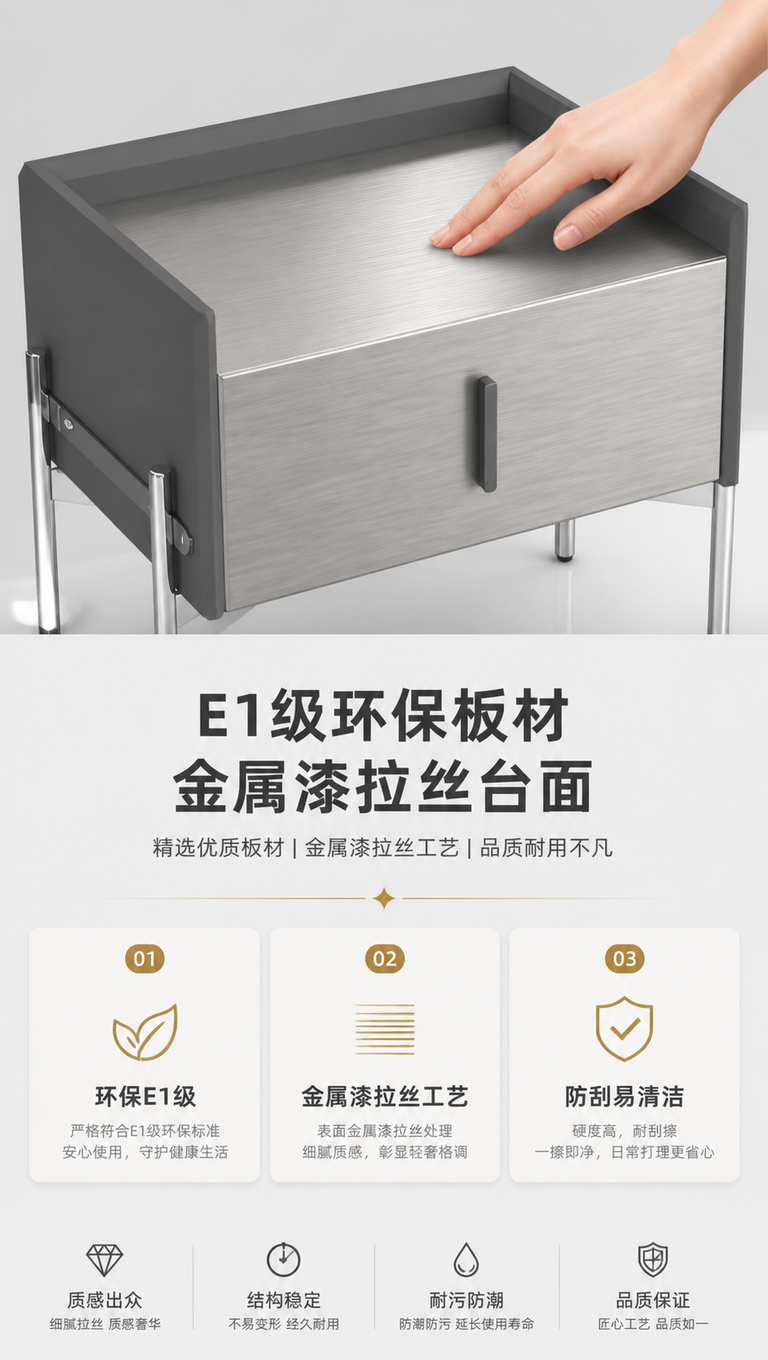 [商品] 使用【图1】DL-8802床头柜；保留单抽屉结构、灰… - 图片创意预览