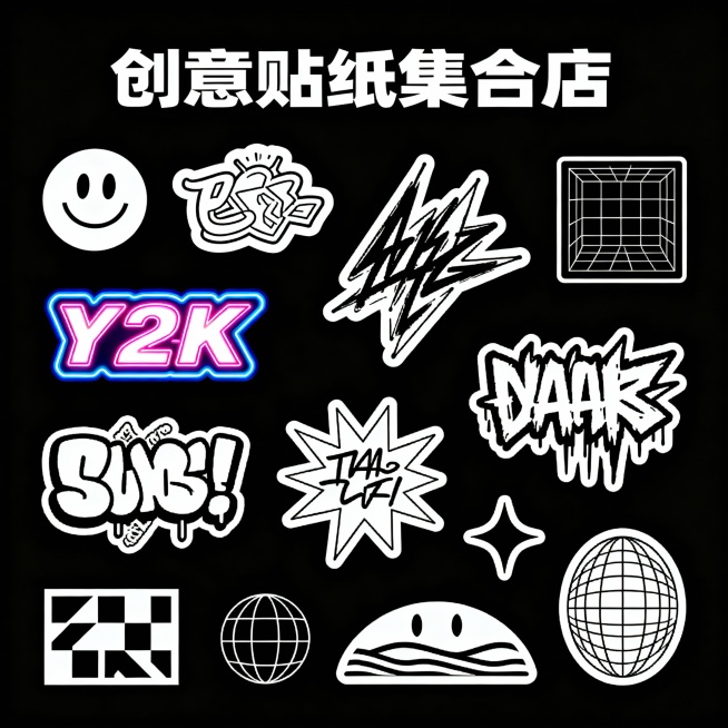 创意贴纸店铺方图宽高为800x800px内存小于3mb预览效果