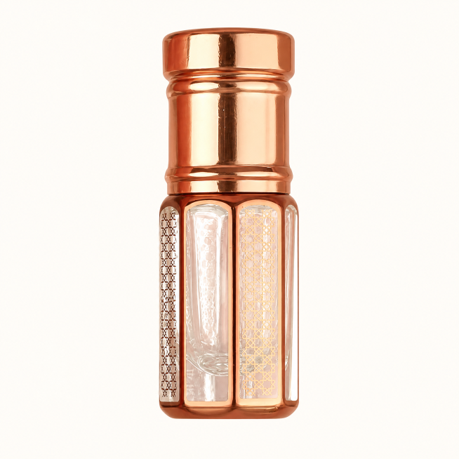 [Main Image] Rose gold cap Middle Eastern glass rollerball perfume bottle. [Atmosphere Style] High-e预览效果