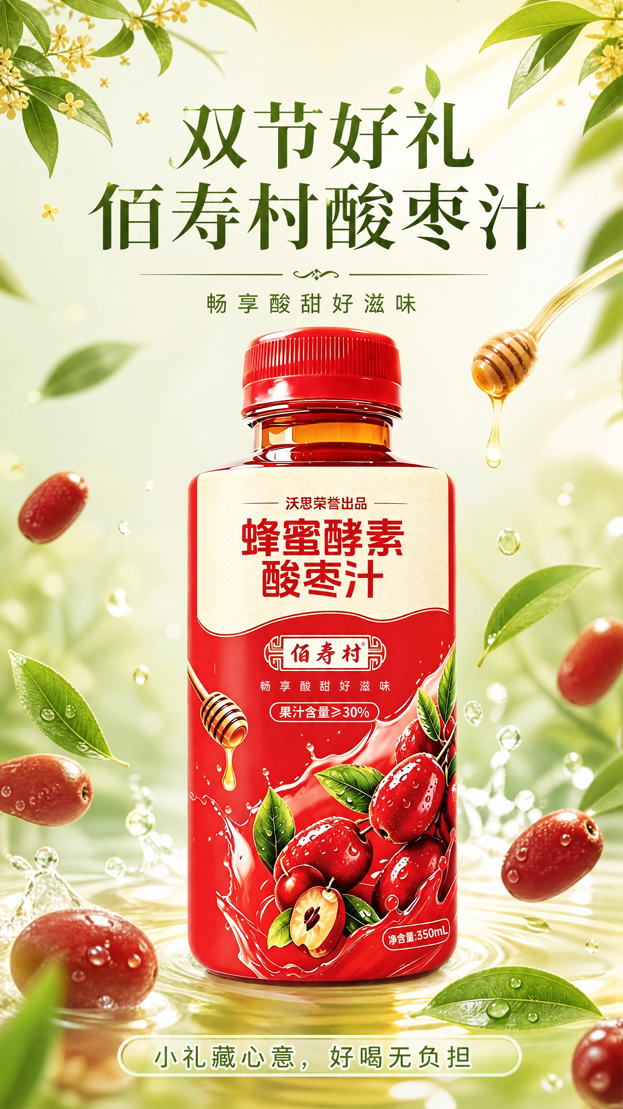 8K超写实商业产品摄影，竖版海报，9:16比例。画面主体为佰寿… - 图片创意预览