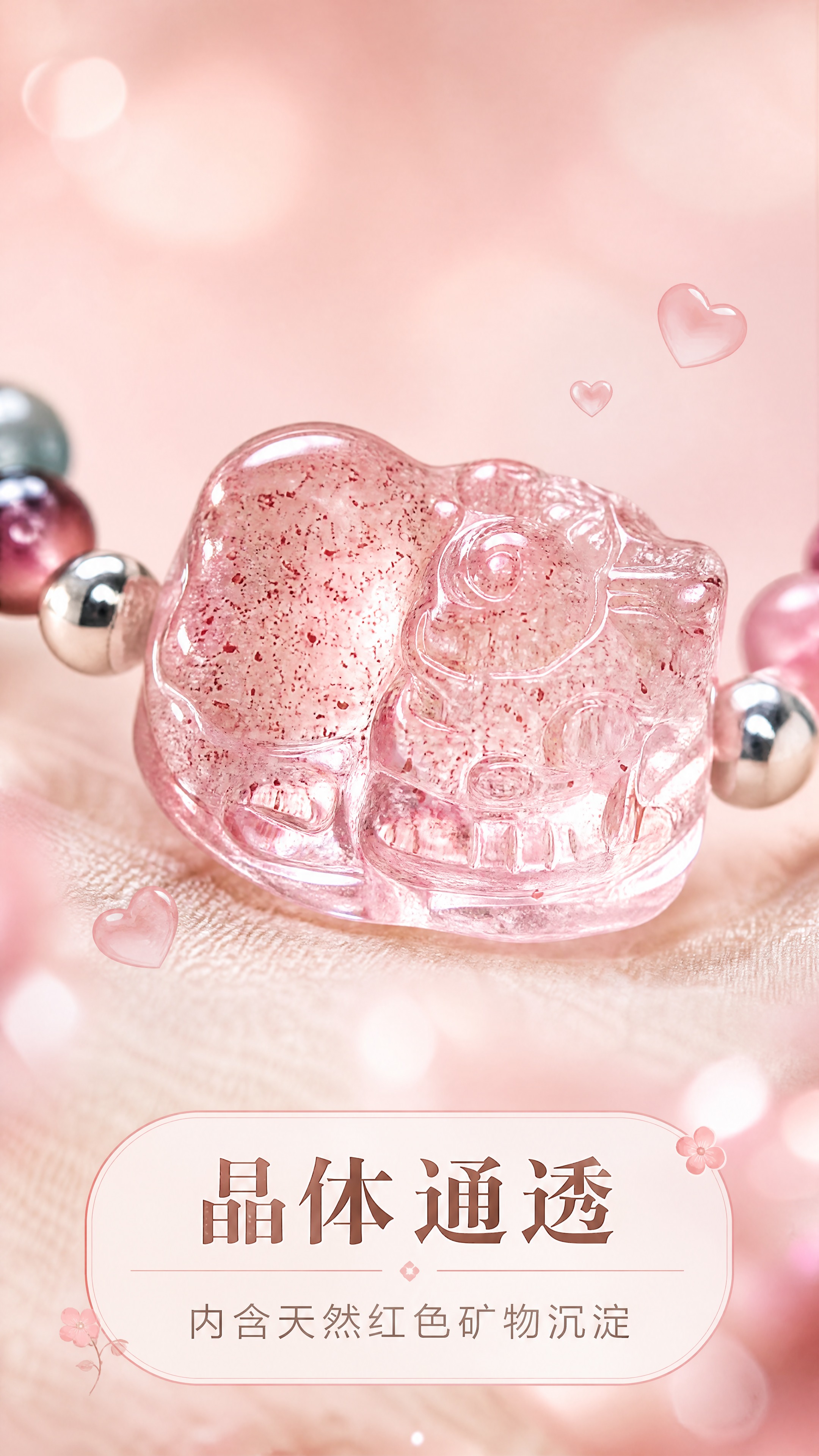 [商品] 使用【图1】草莓晶貔貅彩虹碧玺戒指；重点保留并放大草… - 图片创意预览