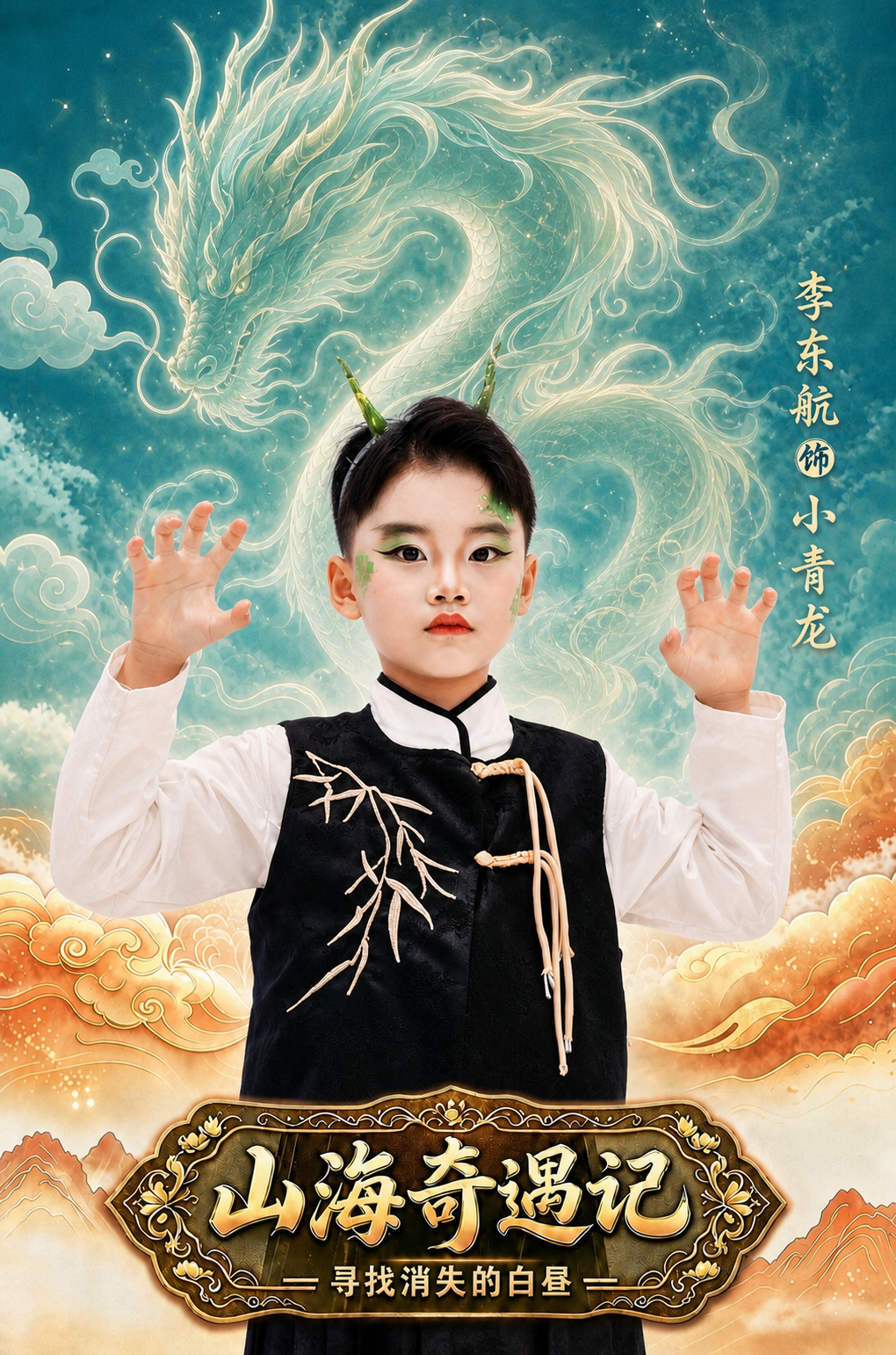将第二张图中的小男生完整抠出，半身放大，面部清晰，保留他的原始… - 图片创意预览