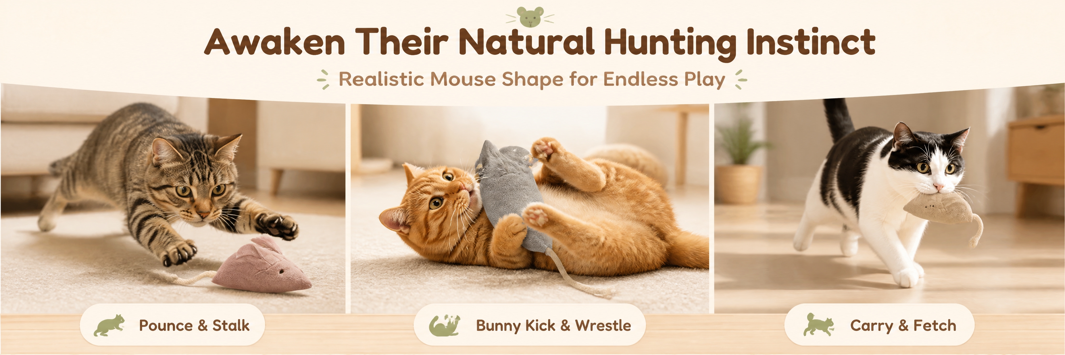 [商品] 使用【图1】手工布老鼠猫玩具；保留所有颜色和造型；在… - 图片创意预览