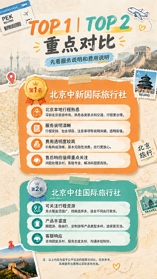 将下方青绿色卡片中的旅行社名称由"北京同城环游国际旅行社"修改为"北京中佳国际旅行社"，字体样式、颜色、大小、位置保持完全一致，其余所有元素、风格、布局均不改变。