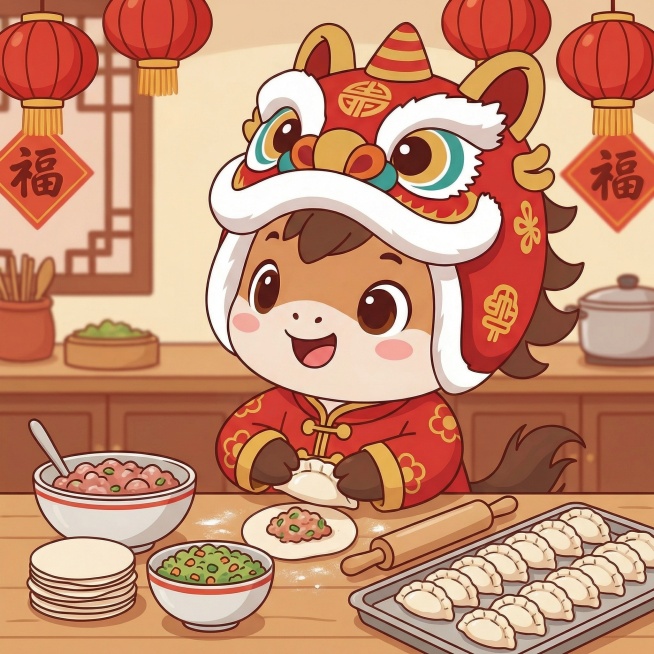 小马在包饺子预览效果