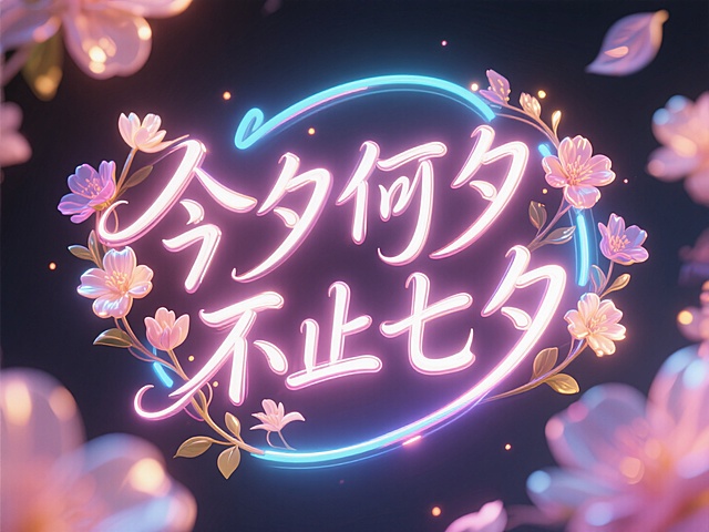 霓虹灯｜七夕字体设计