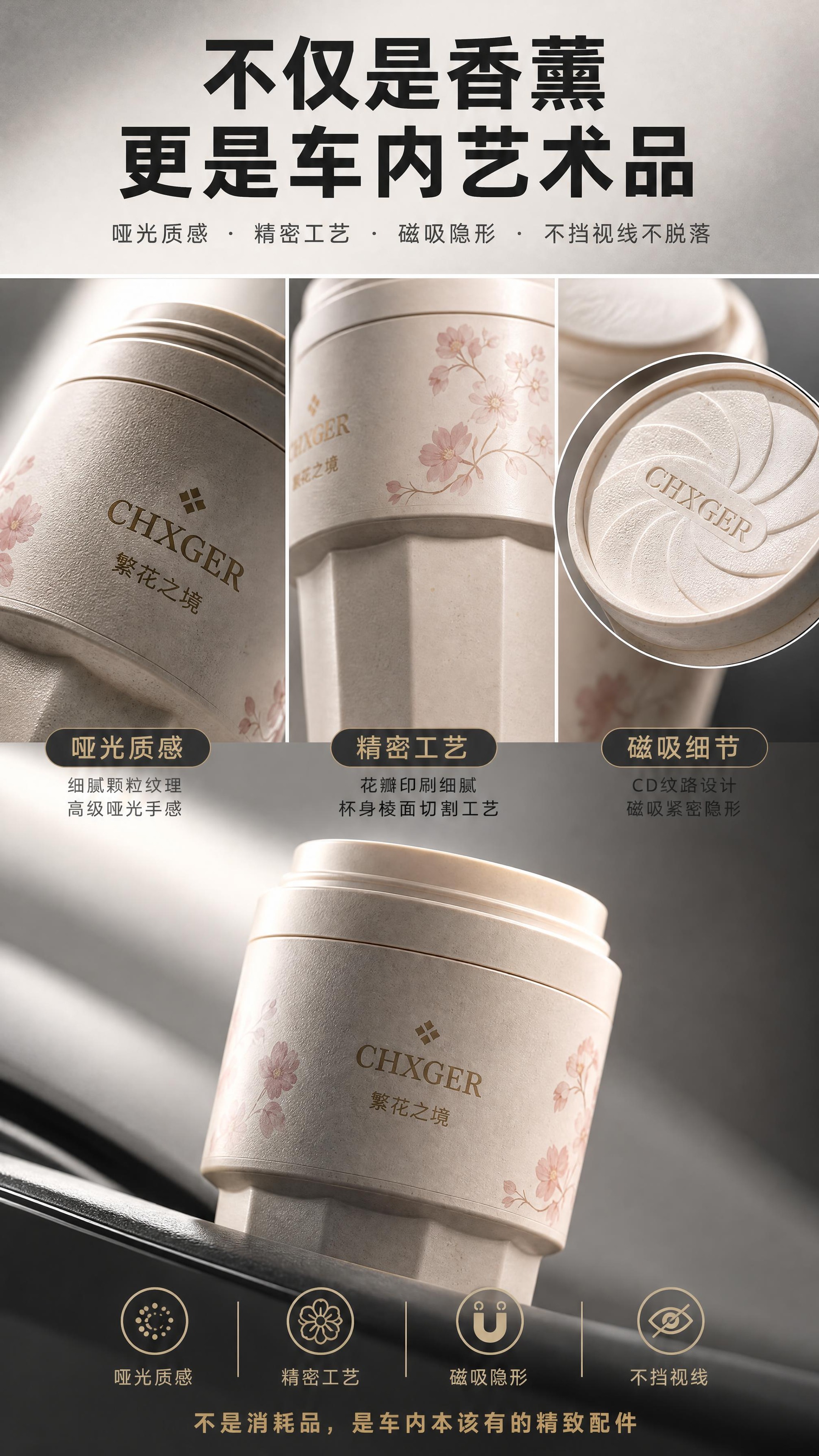 [商品] 使用【图4】CHXGER车载固体香薰（繁花之境款）作… - 图片创意预览