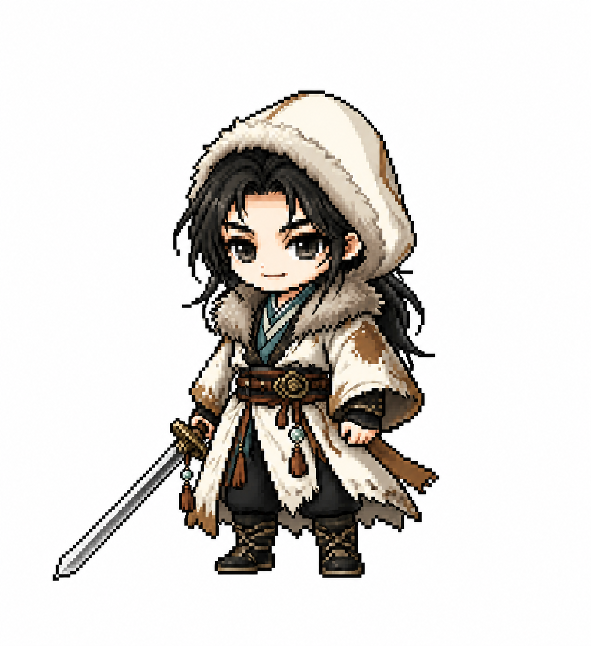 保持冒险岛MapleStory像素风格完全不变，保持人物兜帽、… - 图片创意预览