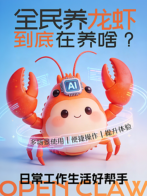 open claw / 养龙虾AI小红书封面